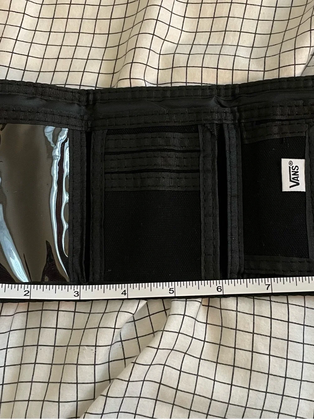 Vans Black and White Checker Tri-Fold Card Holder